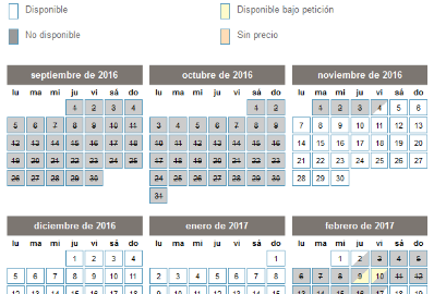Online calendar of a holiday home