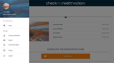 Menu check my reservation